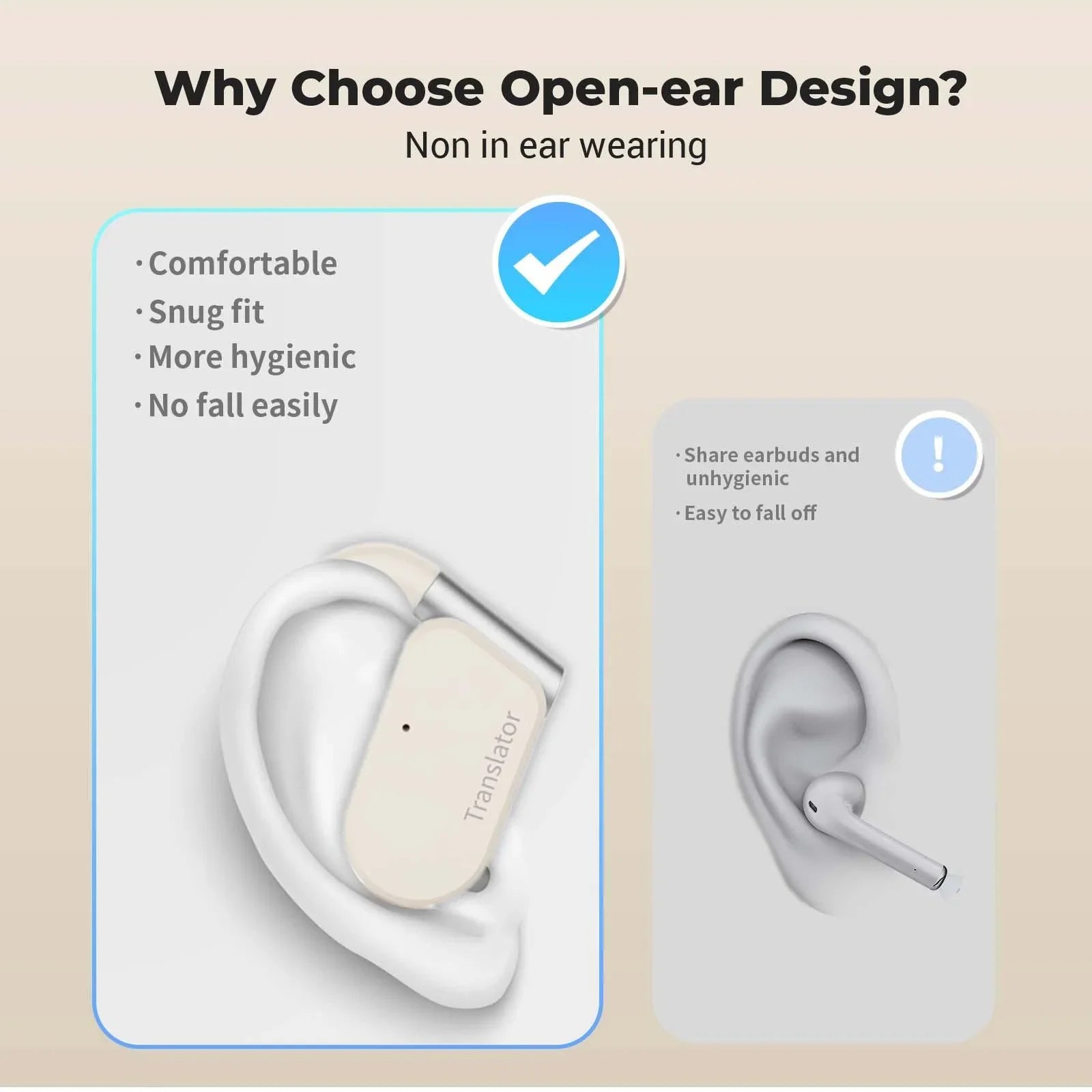 Polyverus® M9 Open-Ear AI Translator Earbuds – 144 Languages