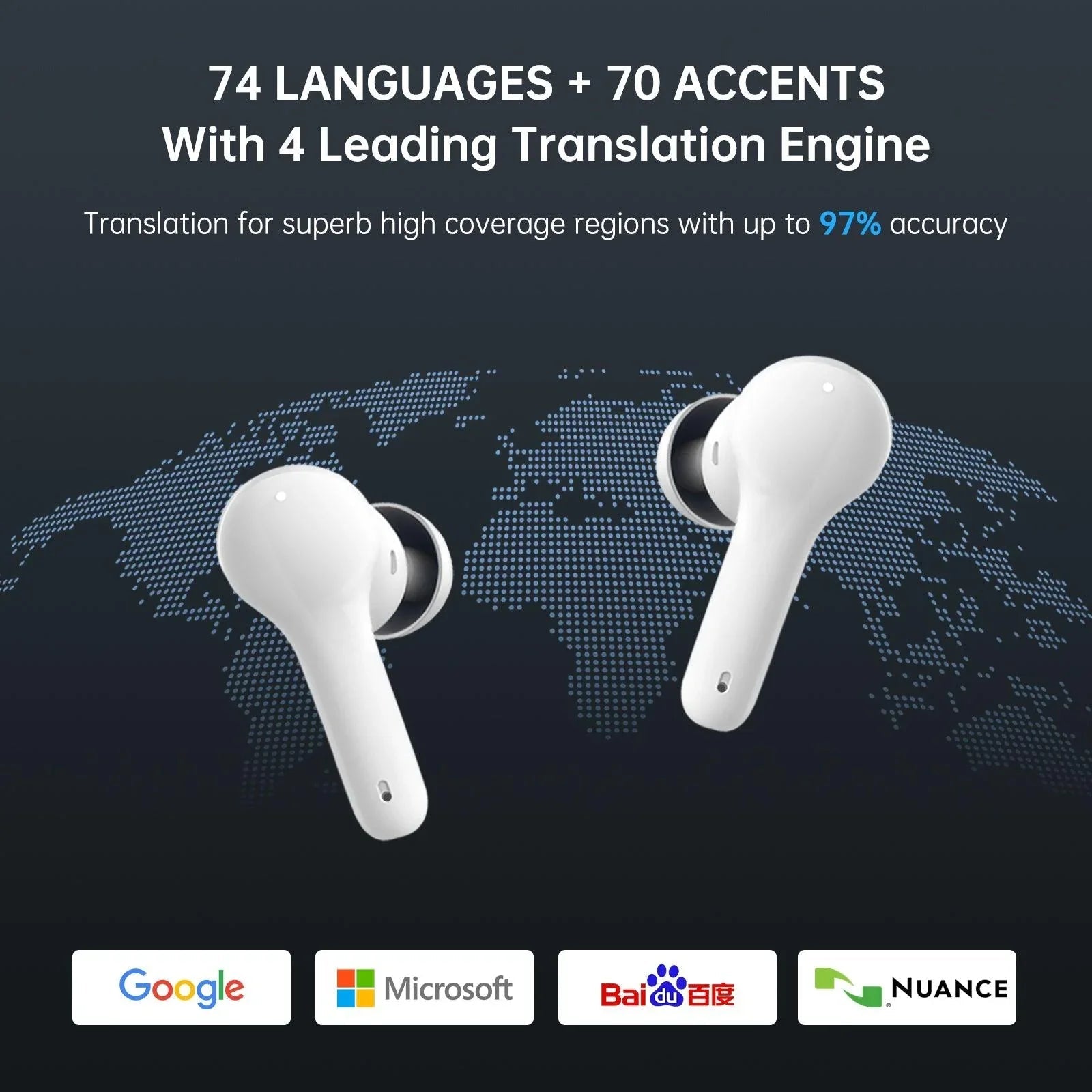 Polyverus® M6 AI Language Translator Earbuds – Instant 144-Language Translation